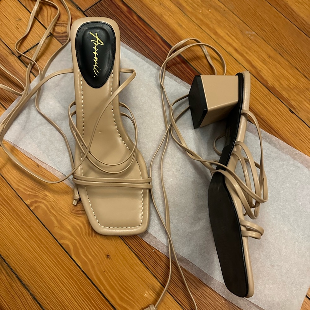 Strapped Nude Block Heel